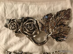 FOGANTYÚ - FÉM - RÓZSA - 14 x 6 x 2 cm - TÖMÖR- EZÜSTÖZÖTT - HIBÁTLAN