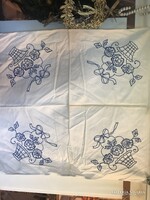 TERÍTŐ - HÍMZETT - KÉZIMUNKA - 67 x 63 cm - LENVÁSZON - HIBÁTLAN