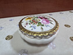 Coalport angol csontporcelán fedeles bonbonier / ékszerdoboz – virágmintával