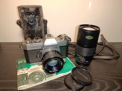 Gyönyörű YASHICA FX-1 contax bajonettes obik ML 50mm F1.7 és 200mm F4.0 slr fényképezőgép