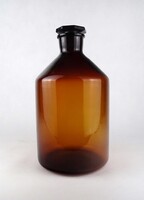 1Z216 Régi nagyméretű csiszolt dugós gyógyszertári patika üveg ballon 33.5 cm