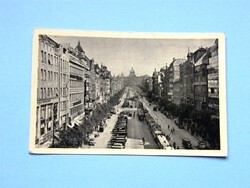 Képeslap (8) - Csehszlovákia (Csehország) - Prága - Vencel tér 1950-es évek - (9x14 cm)