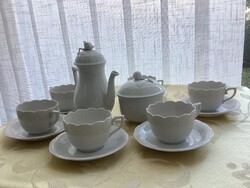Fehér Herendi porcelán  kávés készlet a 80-as évekből!