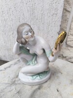 Herendi porcelán Tükrös Nő ,szépitkező Herendi akt első osztályú hibátlan porcelán