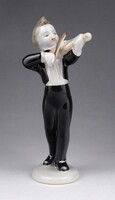 1Z046 Régi Hollóházi porcelán figura hegedülő fiú 14 cm