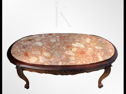 Neobarokk dohányzóasztal márvány lappal