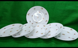 6 db Zsolnay pajzspecsétes, Hungária sorozat porcelán lapostányér 24 cm