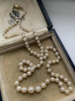 Régi igazgyöngy nyaklánc 14k arany kapoccsal