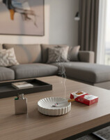 Kaiser német porcelán hamutál – Hófehér, bordázott elegancia, hibátlan állapotban