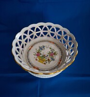 Antik Herendi színes Indiai kosár dísztál!