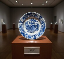 Eredeti Delfts Blauw RAAM kézzel festett holland porcelán dísztányér - 21 cm
