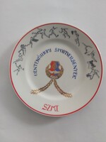 Centenáriumi Sportversenyek – 100 SZMT Hollóházi porcelán dísztányér, falra akasztható - retro
