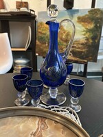 Muránói likőrös készlet 6 pohárral, dugóval