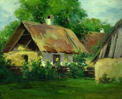 Murin Vilmos : Házikó napraforgókkal