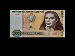 UNC - 500 INTI - 1987 - A BANCO CENTRAL DE RESERVE DEL PERU -KIADÁSÁBAN