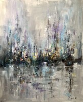 Párás tengeren art by Konrad Biro 90x73 cm olaj, vászon.