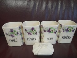 4 db kisméretű ibolyás fűszertartó