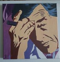 Columbo (Peter Falk) akril festmény 30x30 cm