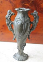 ANTIK FÉM ( spiáter,bronz?)  szecessziós AMFORA VÁZA - 21 cm -Art&Decoration
