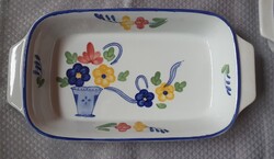 3 részes régi retro mázas porcelán tepsi, tálaló