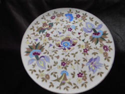 Antik nagy méretű kézzel festett, aranykontúros   falitál 32 cm