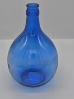 Ritka kék színű üveg ballon,demizson 34cm