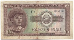 10 lei 1952 Románia fekete sorszám Ritka 2.