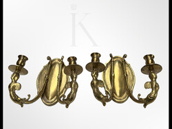 Kerubos réz 2 ágú falikar gyertyatartó párban