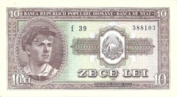 10 lei 1952 Románia fekete sorszám Ritka 4. Nagyon szép