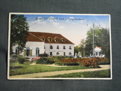 Képeslap,Harkány,park,kávéház,cukrászda látkép,részlet,Szilczer Gyula kereskedő kiadás,1925-
