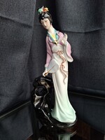 Porcelán gésa figura, 26 cm