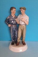 Herend rare! Engineer and worker! 26 cm tall!
