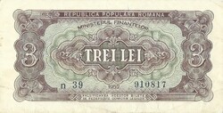 3 lei 1952 Románia Ritka 3. Nagyon szép