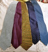 Selyem nyakkendők 5db, vintage, geometrikus mintával