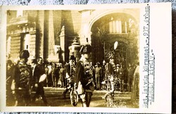 1917 IV. KÁROLY KORONÁS MAGYAR KIRÁLY SZENT ISTVÁN KÖRMENET BUDAPEST KORABELI EREDETI FOTÓLAP KÉP