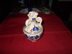 Retro nép majolika három fülű korsó