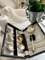 Ezüstözött desszertes készlet, dobozában, jelzett, EPNS angol