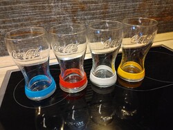 4 db ritka  alul gumi szegélyes  Coca Cola pohár makulátlan állapotban