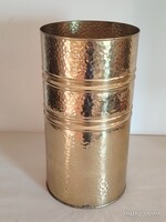 MID Century kalapált felületű sárgaréz  esernyőtartó, kaspó ALKUDHATÓ