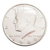 USA,half dollar 1989 P aUNC+ nikkel