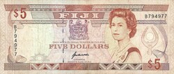 5 dollár 1992 Fiji Fidzsi szigetek J. Kuabuabola Erzsébet királynő
