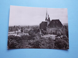 Képeslap (9) - Németország (NDK) - Erfurt - Szent Szeverus-templom látképe a Péter-hegyről