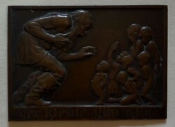 K. Perl 1910 körüli bronz német plaket (eredeti?