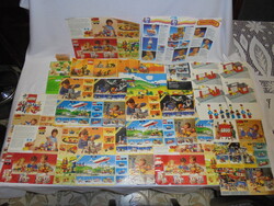 Retro LEGO papírok együtt - 1980-as évek - vegyes állapotban