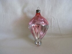 RÉGI ÜVEG KARÁCSONYFADÍSZ - EJTŐERNYŐ! (ÁTTETSZŐ!)