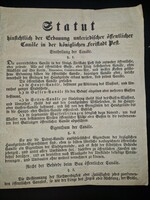 1820 körül, német nyelvű nyomtatvány Pest csatornázásáról