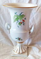 Antik HERENDI talpas SERLEG VÁZA Hecsedli mintás, 25cm, Garancia, Hibátlan!!!!!