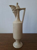 Zsolnay faunfejes kiöntő / karaffa, 33 cm