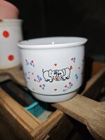 Zsolnay porcelán elefántos mese mintás gyerek bögre, jelzett, 1868