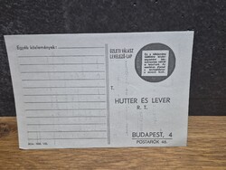 Hutter és Lever Rt megrendelő lap